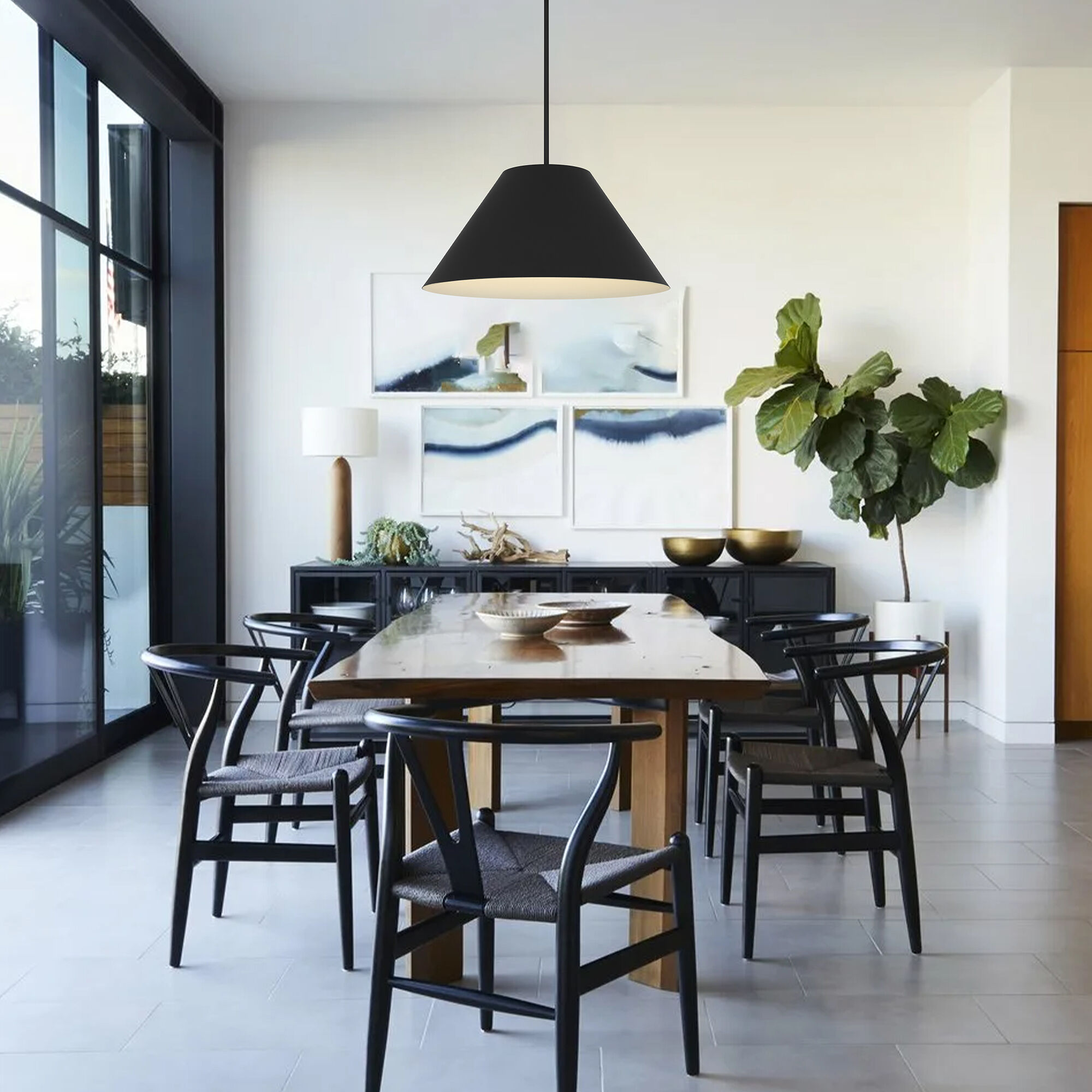 Jaz LED 21.88 inch Sand Black Outdoor Pendant